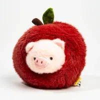 Игрушка мягкая Свинка в яблоке 35см