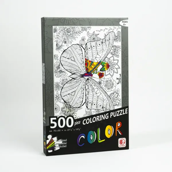 Пазлы-разукрашка 500 штук 70*50 см Бабочка 88105
