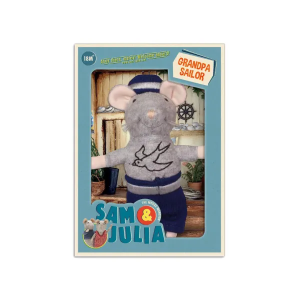 Игрушка мини-мышка Дедушка-моряк 12 см