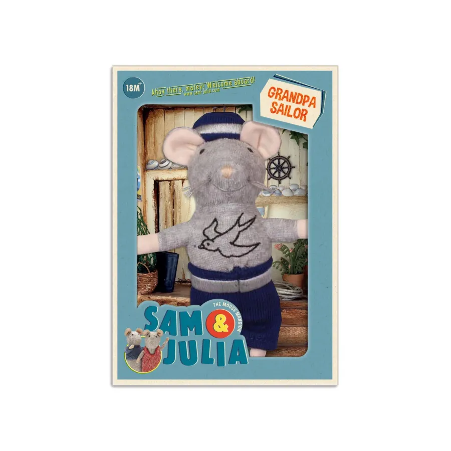 Игрушка мини-мышка Дедушка-моряк 12 см